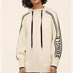 Pringle of Scotland & H & M Women's Cream Wool Blend Hooded Sweater XS